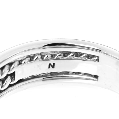 David Yurman Sterling Silver Diamond X Crossover Ring 56 7.5 4 of 5