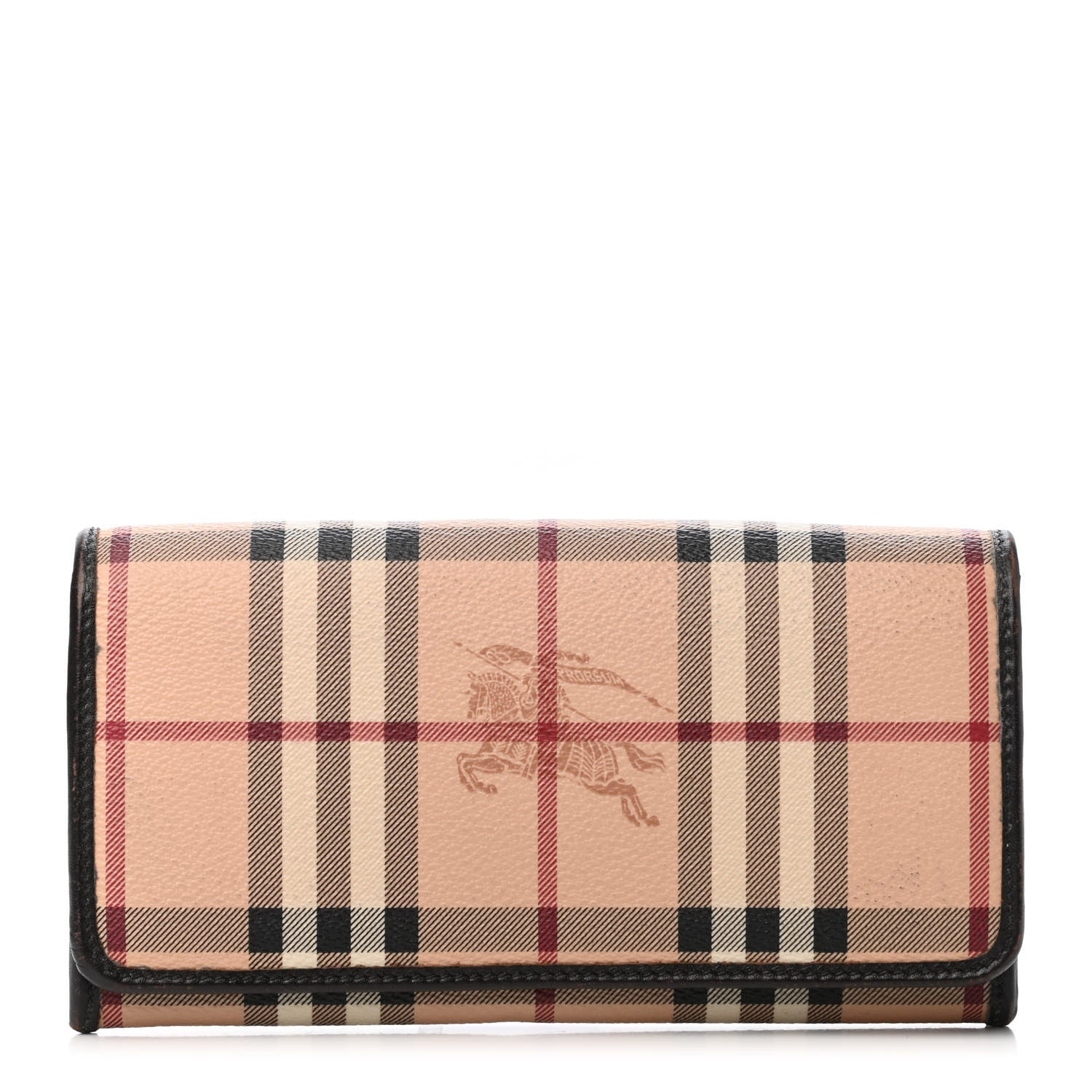 Burberry Haymarket Check Penrose Continental Wallet Chocolate 1 of 4