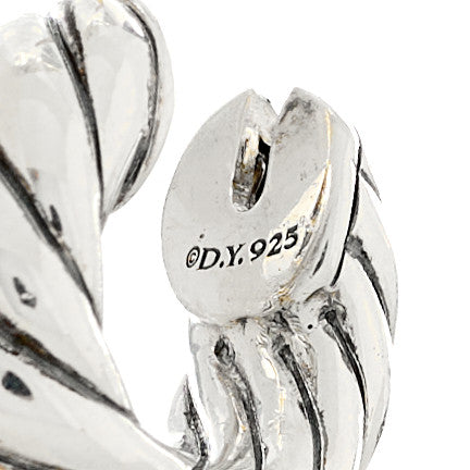 David Yurman Sterling Silver Sculpted Cable Micro Huggie Hoop Earrings 4 of 4
