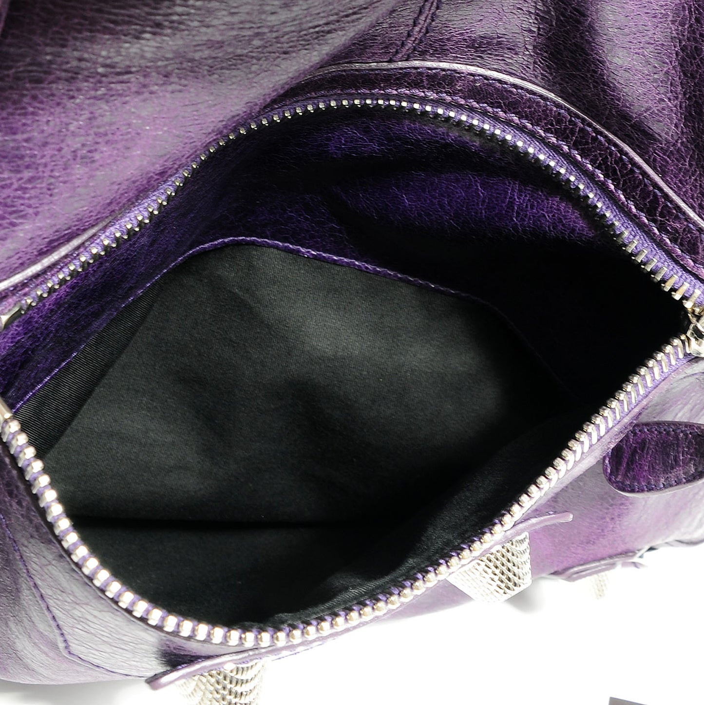 Agneau Giant 21 Silver Hardware Slim Hobo Sapphire