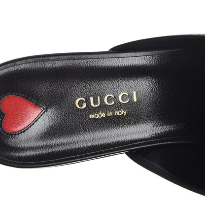Gucci Malaga Kid Horsebit Slide Sandals 38 Black 7 of 8