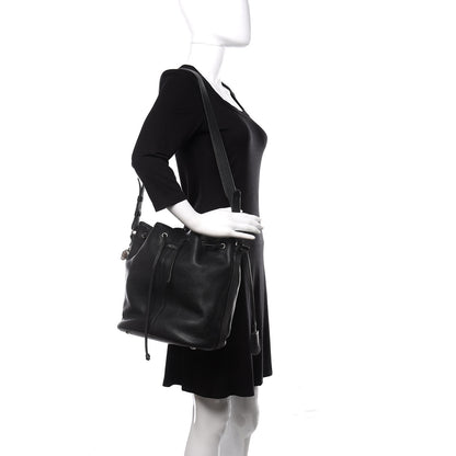Alexander McQueen Calfskin Padlock Skull Bucket Bag Black 2 of 11