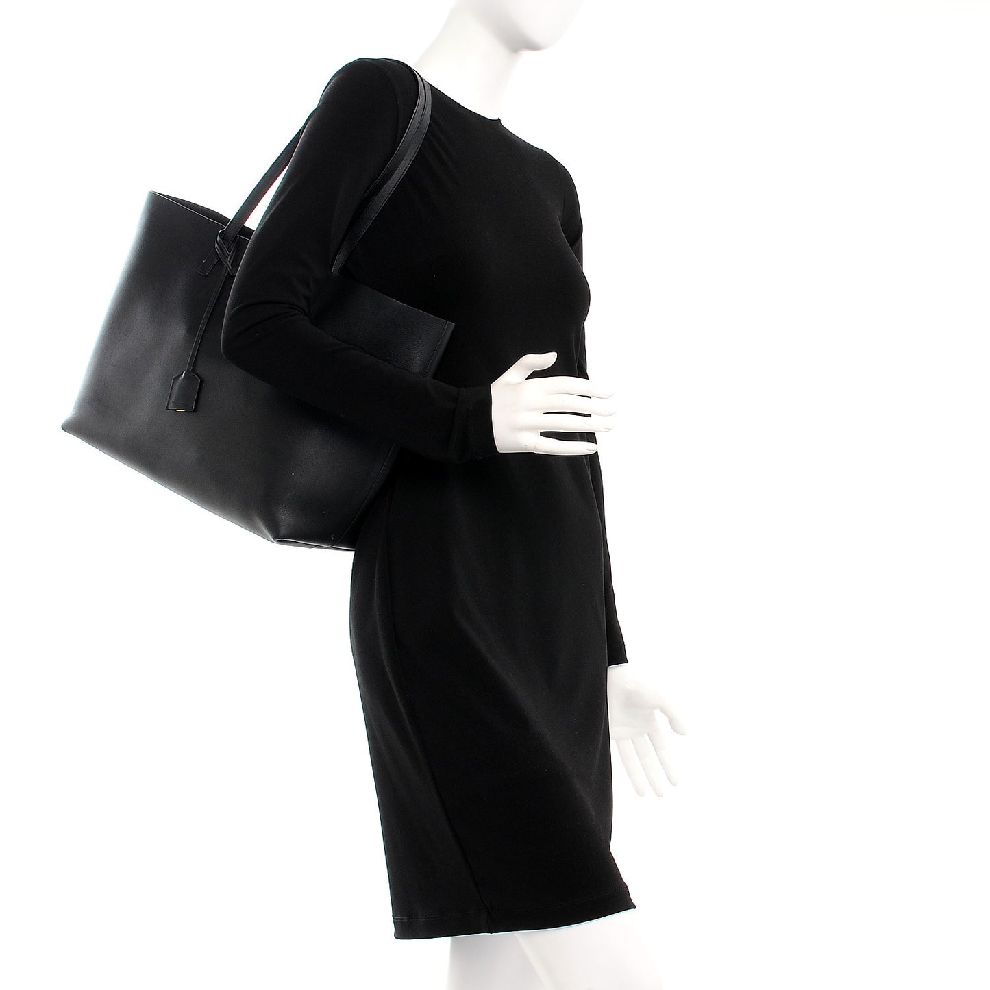Calfskin Large Shopping Tote Black