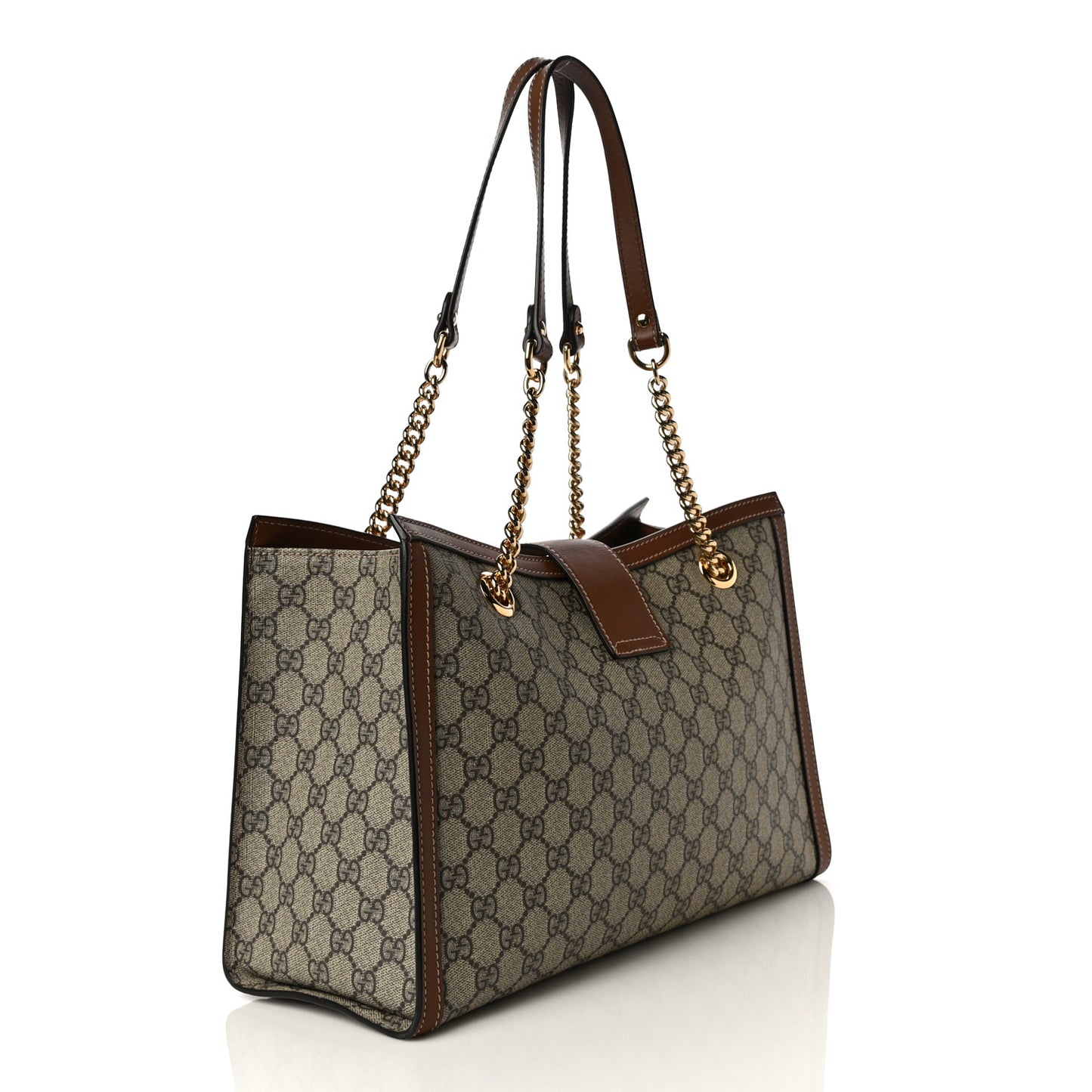 GG Supreme Monogram Medium Padlock Tote Beige Cuir