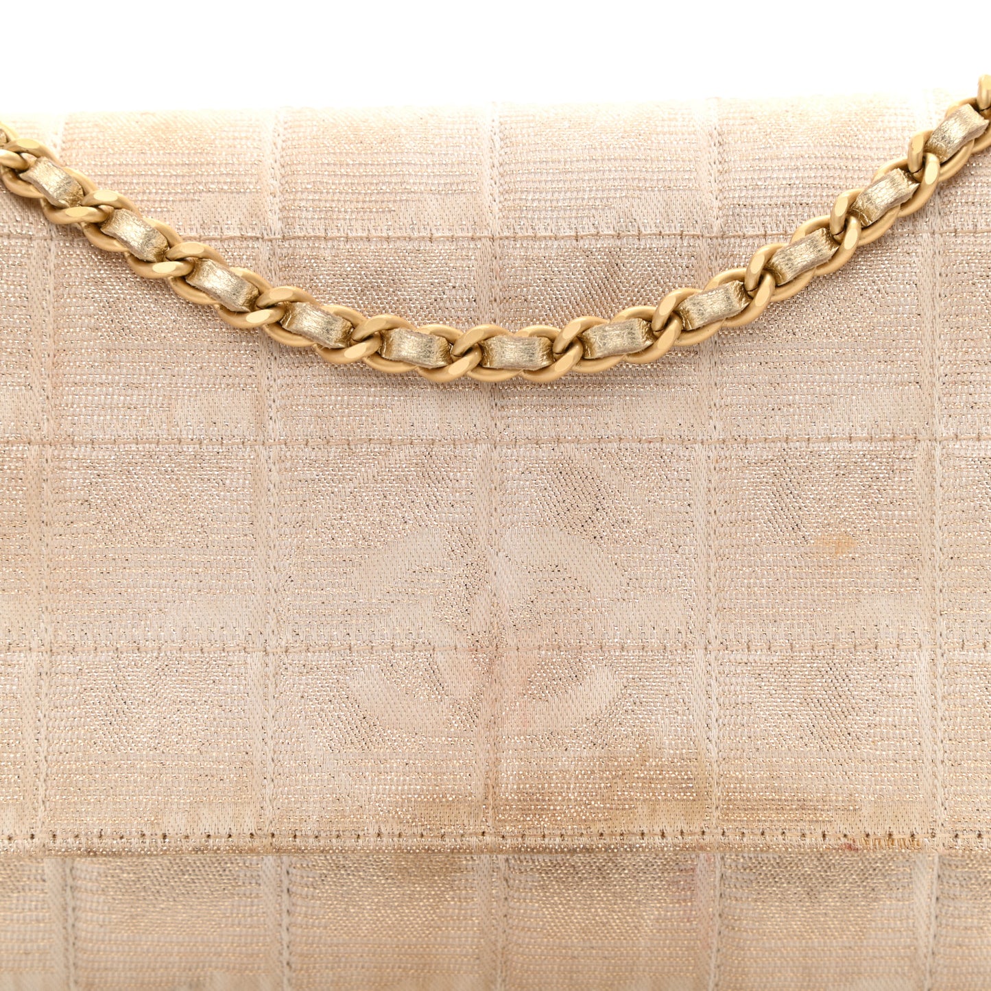 Nylon Travel Wallet On Chain WOC Metallic Gold