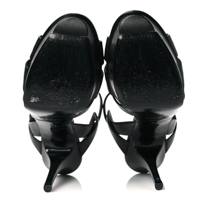 Saint Laurent Calfskin Tribute 75 Platform Sandals 39 Black 5 of 8