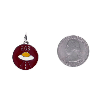 Gucci Sterling Silver Enamel GucciGhost UFO Egg Charm Pendant 2 of 6