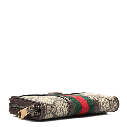 Gucci GG Supreme Web Ophidia Zip Around Card Case Brown 4 of 8