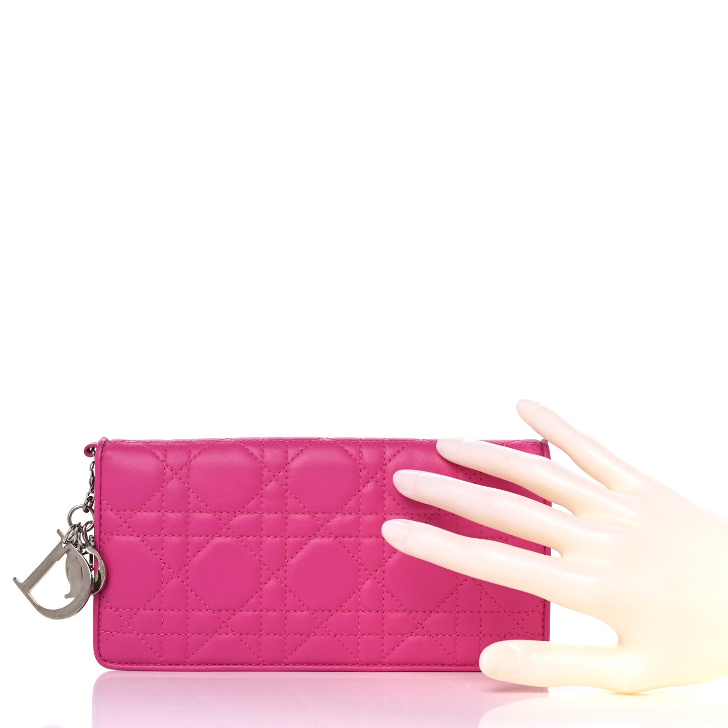 Lambskin Cannage Lady Dior Wallet Organizer Rose Sorbet
