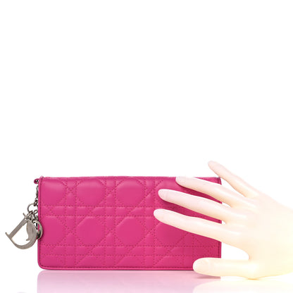 Christian Dior Lambskin Cannage Lady Dior Wallet Organizer Rose Sorbet 2 of 10