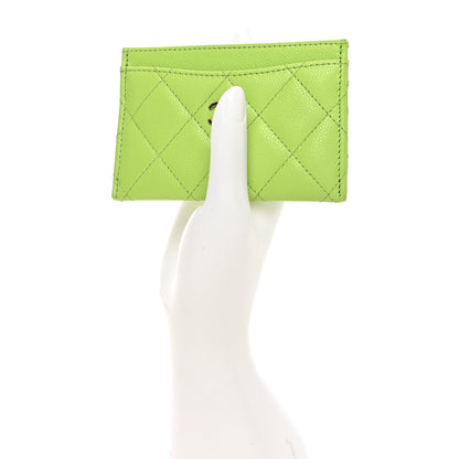 Chanel Caviar Quilted Card Holder Green 2 of 8