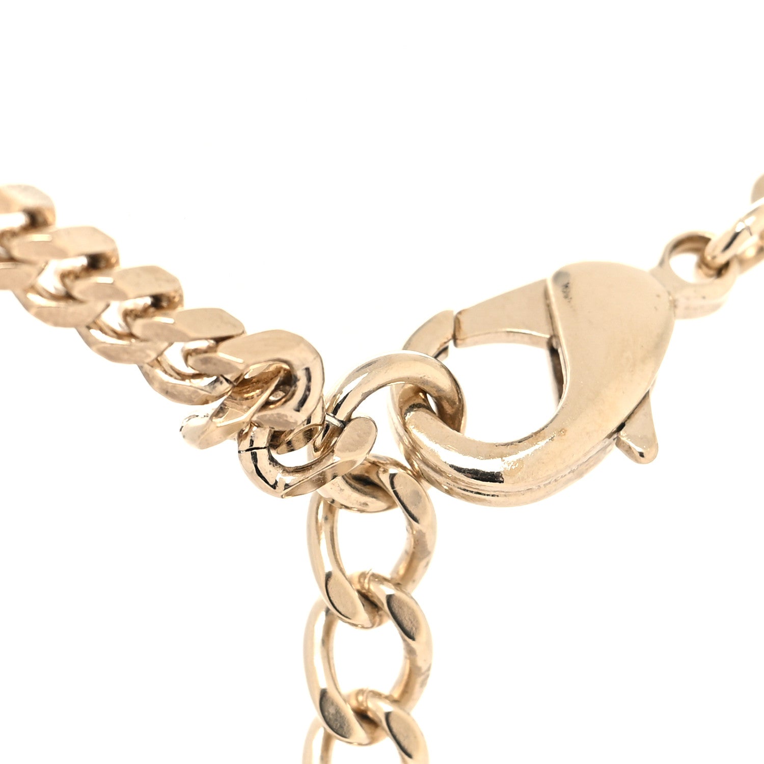 Chanel Crystal Chain CC Link Choker Gold Silver 4 of 5