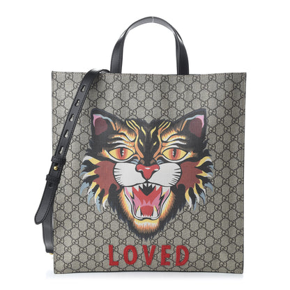 Gucci GG Supreme Monogram Angry Cat Vertical Tote 1 of 11
