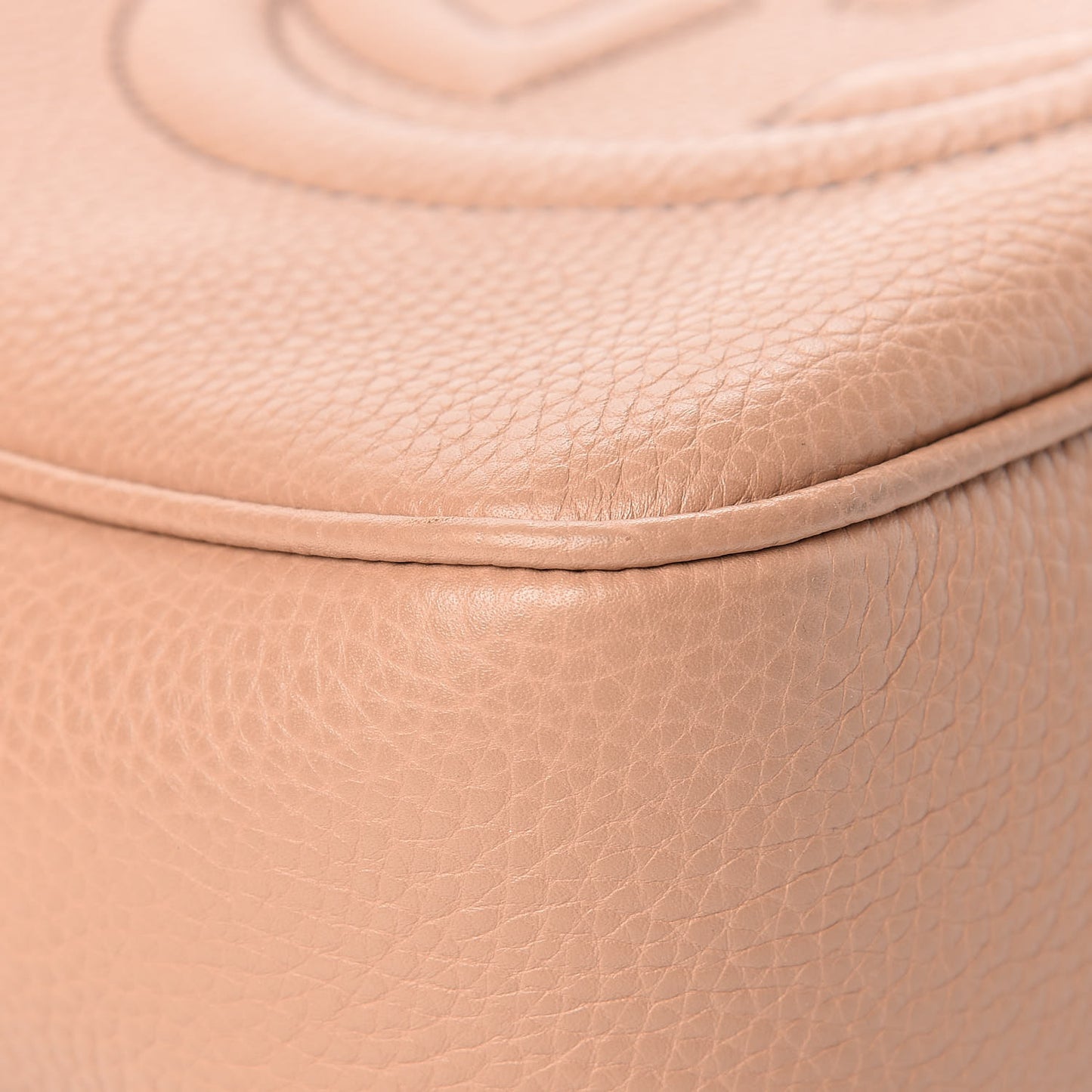 Pebbled Calfskin Small Soho Disco Bag Rose Beige
