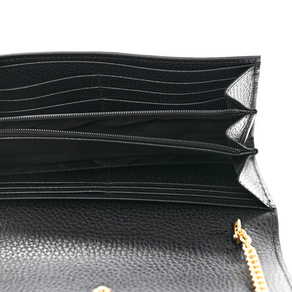 Gucci Dollar Calfskin GG Supreme Monogram Petite GG Marmont Wallet Chain Bag Black Beige Ebony 5 of 8