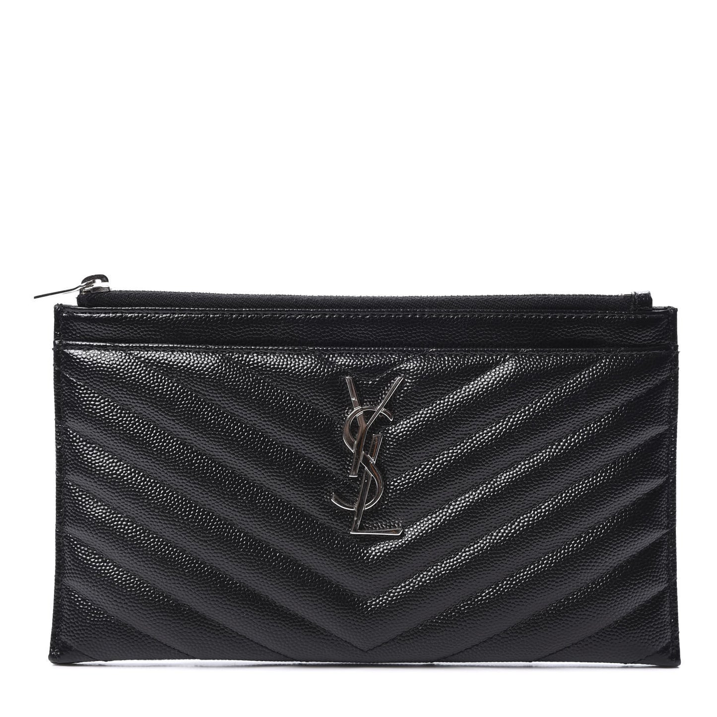Grain De Poudre Chevron Monogram Bill Pouch Black