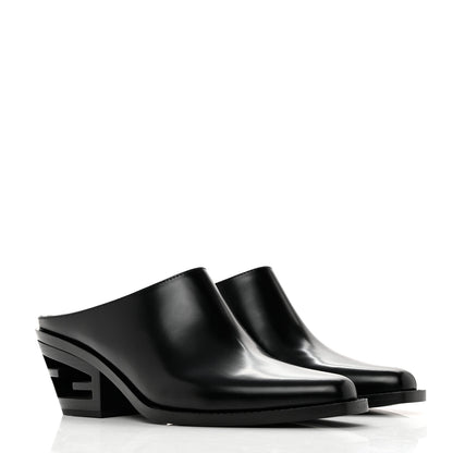 Fendi Vitello Abrasivato FF Cut Mules 39 Black 4 of 9