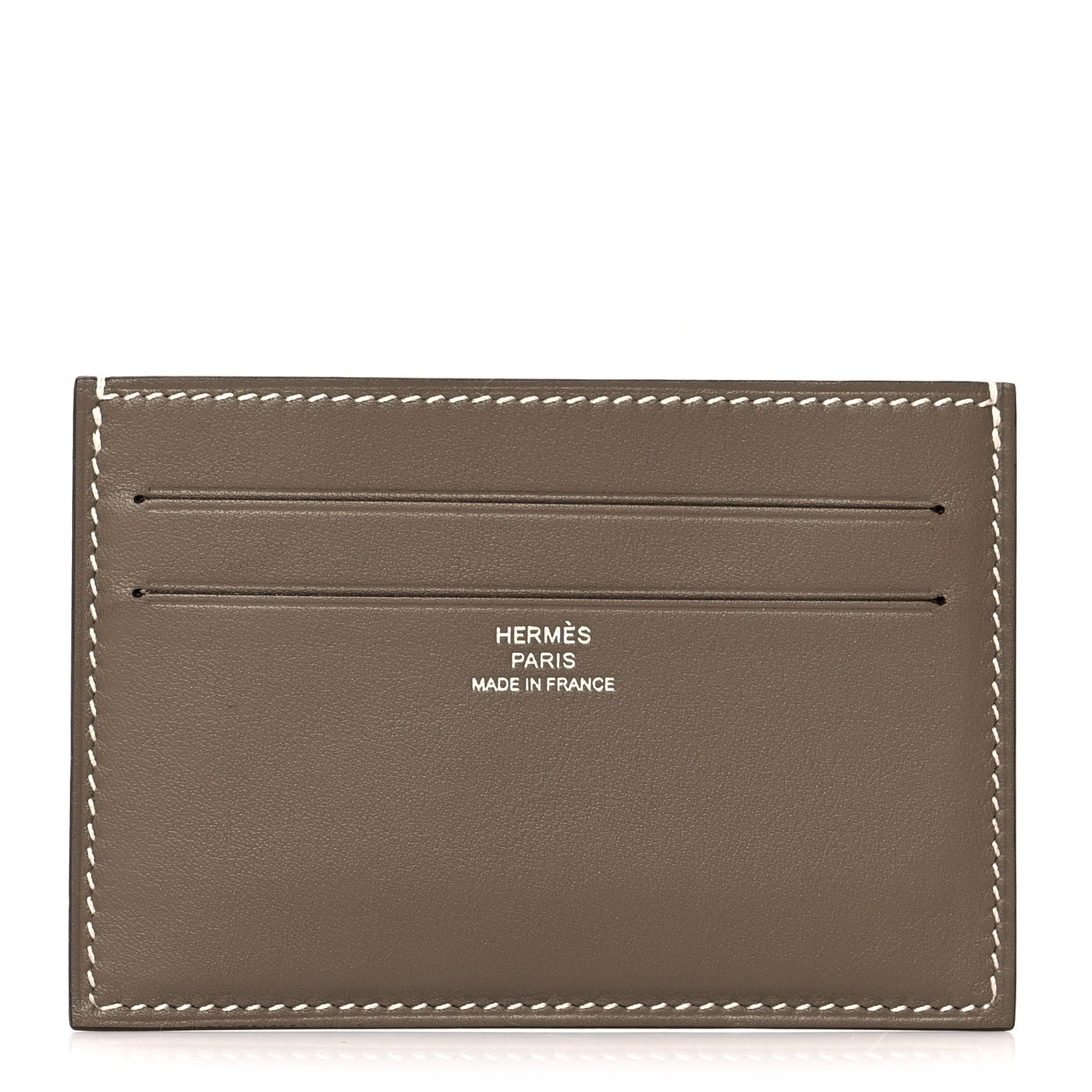 Hermes Swift Citizen Twill Card Case Etoupe 1 of 8