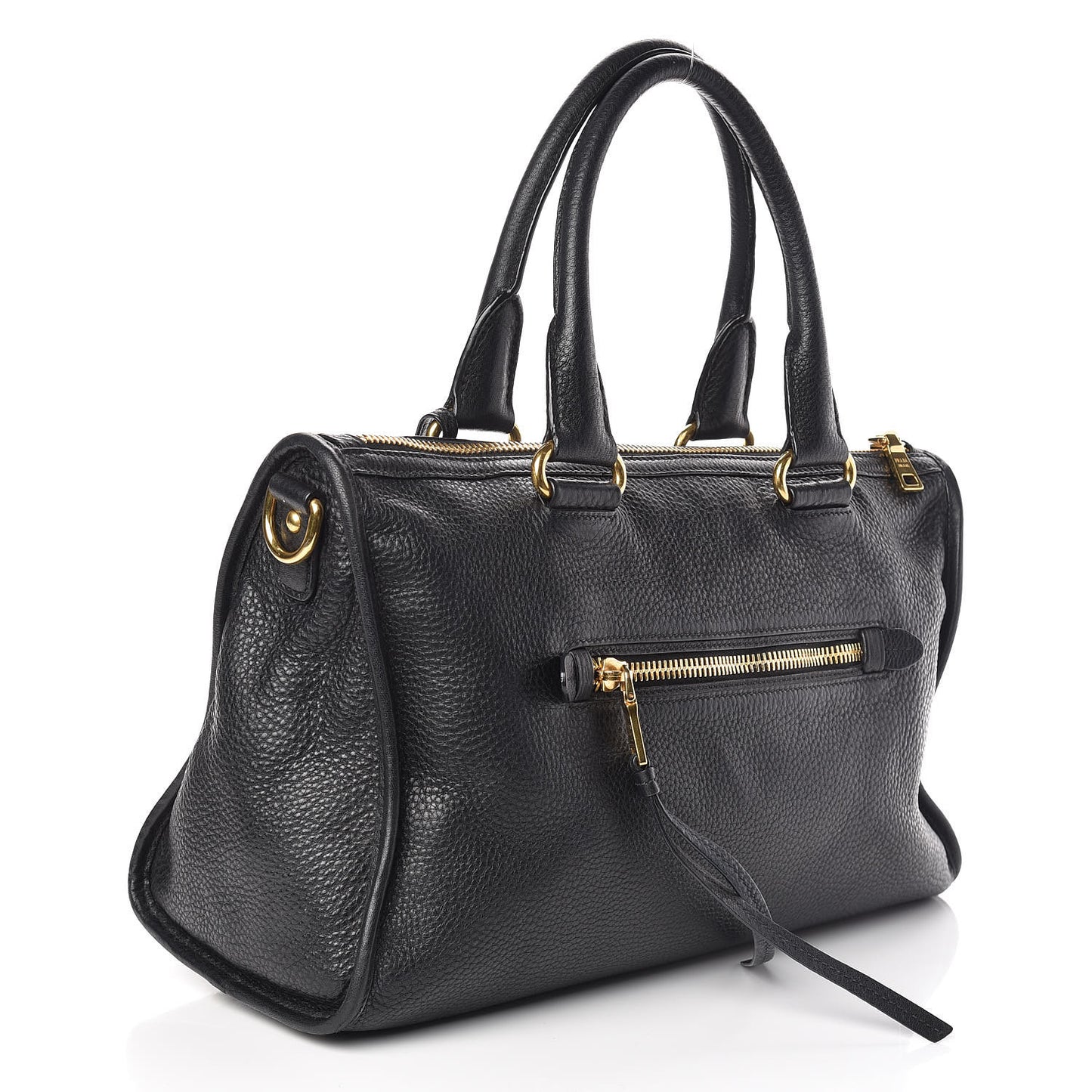 Vitello Daino Shopping Satchel Black