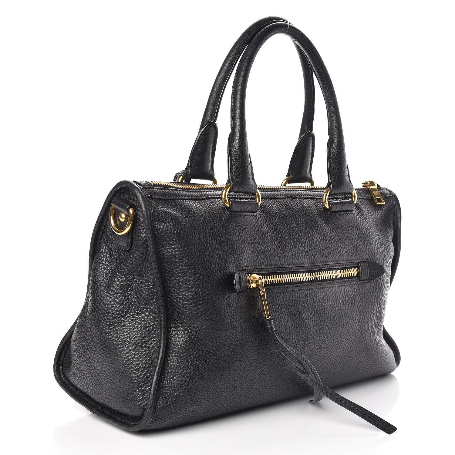 Prada Vitello Daino Shopping Satchel Black 3 of 11
