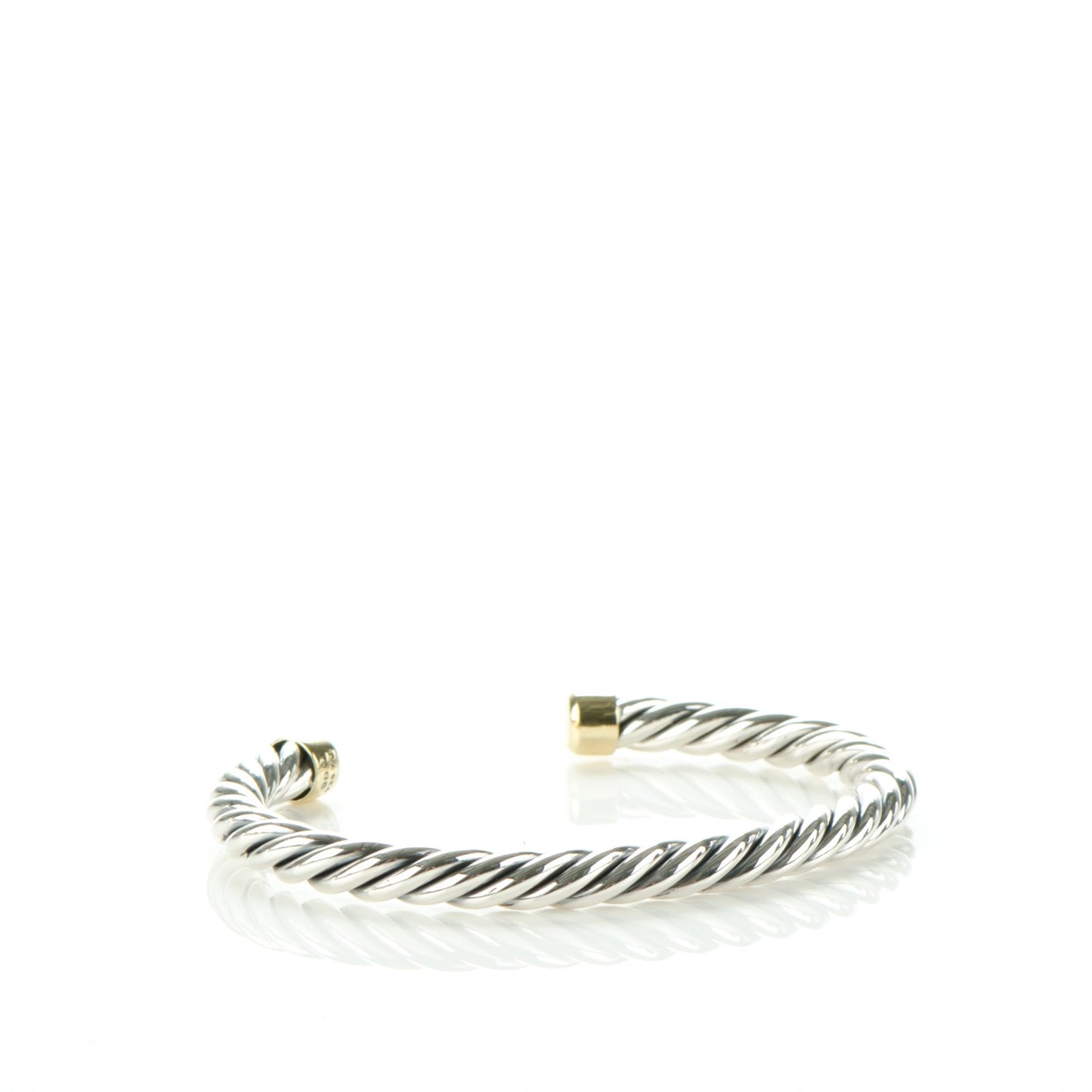 Sterling Silver 18K Yellow Gold 6mm Cable Classics Bracelet