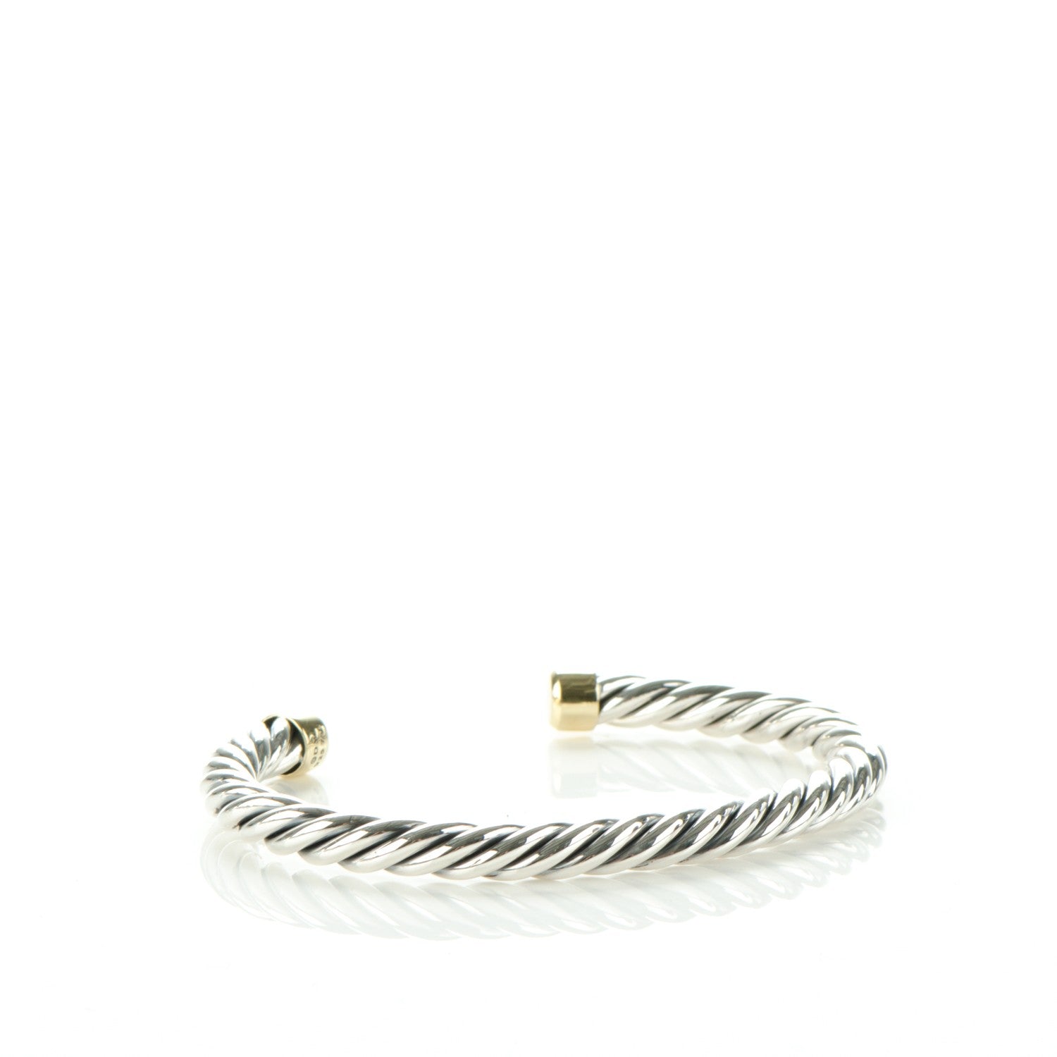 David Yurman Sterling Silver 18K Yellow Gold 6mm Cable Classics Bracelet 3 of 7
