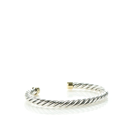 David Yurman Sterling Silver 18K Yellow Gold 6mm Cable Classics Bracelet 3 of 7