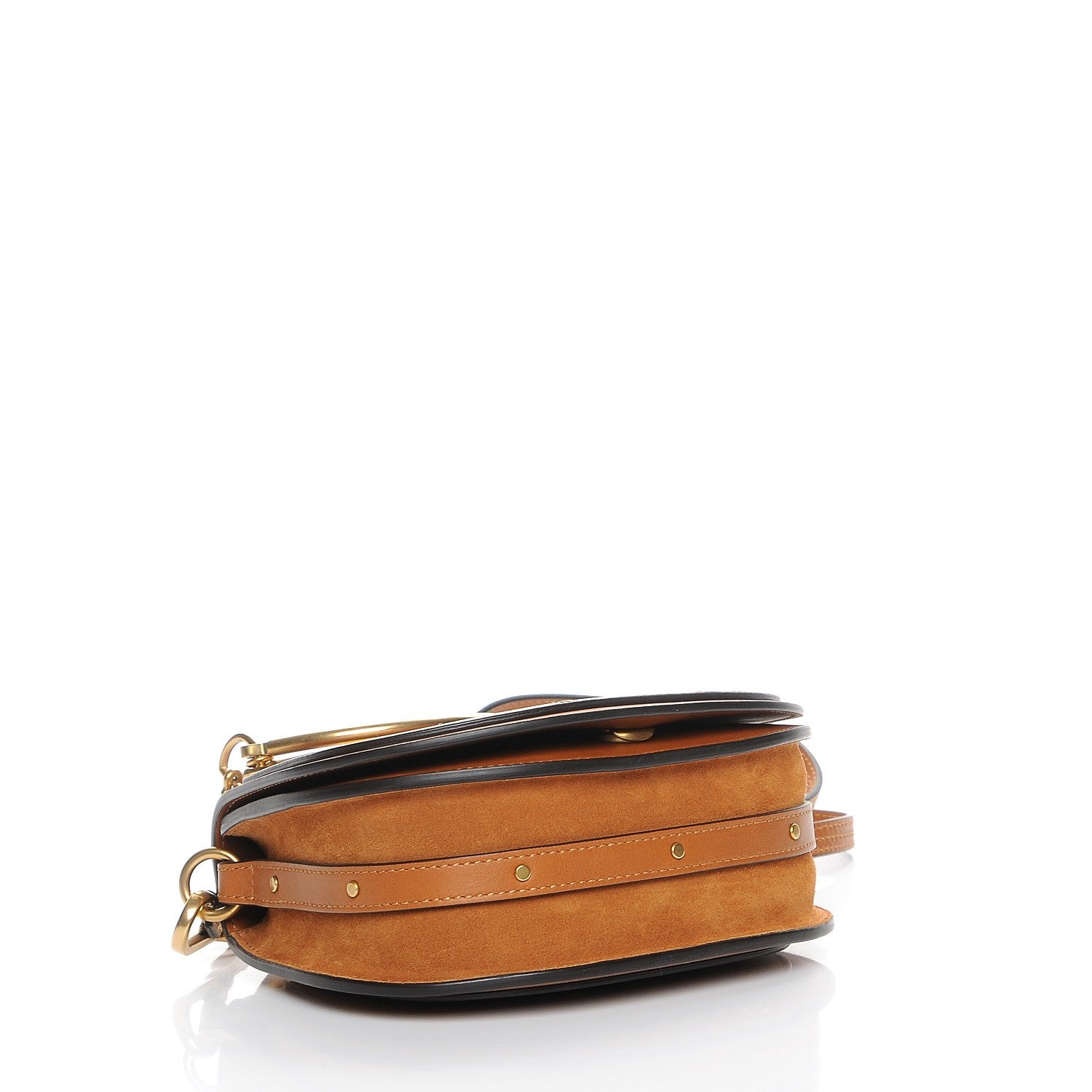 Chloe Calfskin Suede Small Nile Bracelet Bag Caramel 4 of 8