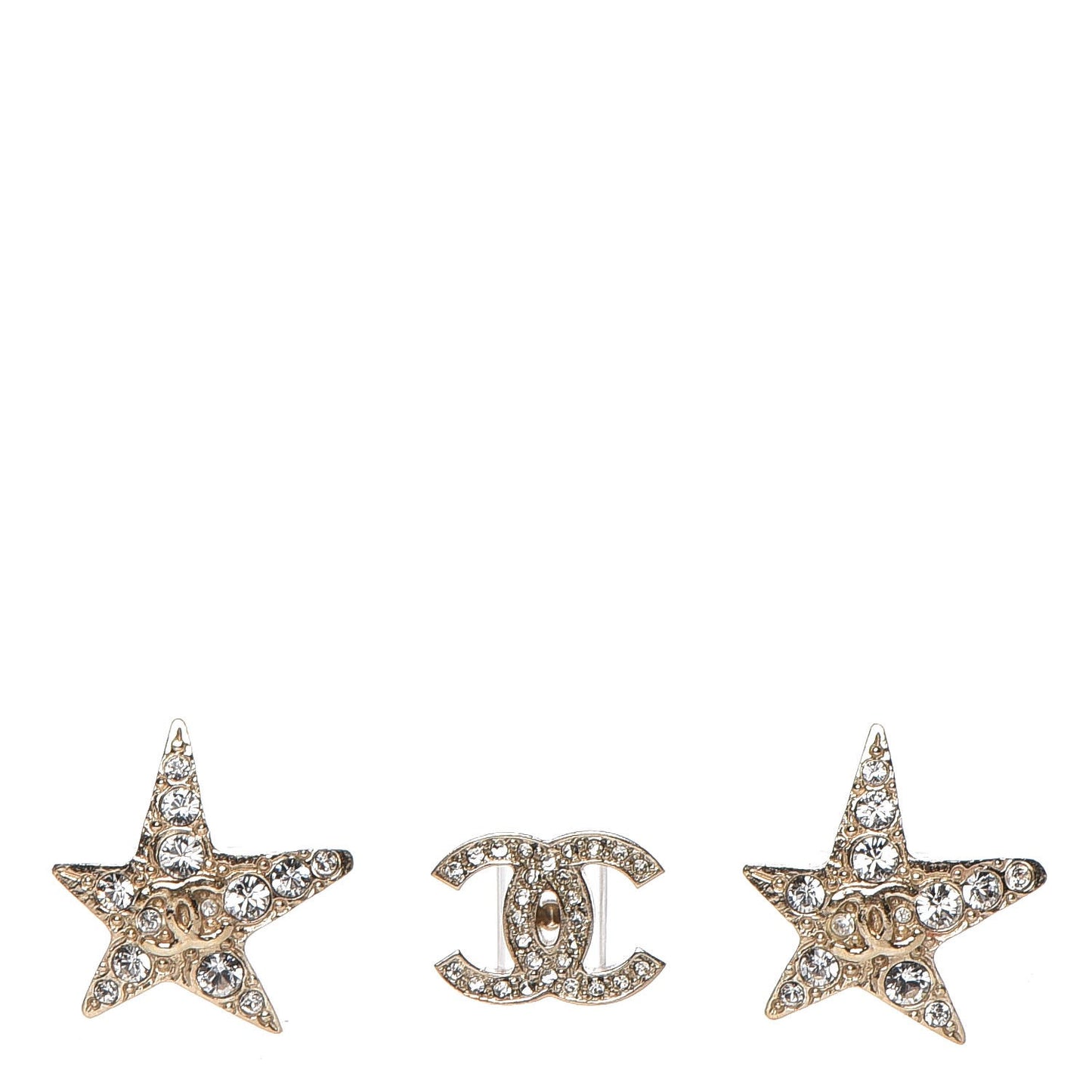 Swarovski Crystal CC Star Earphone Charms Gold