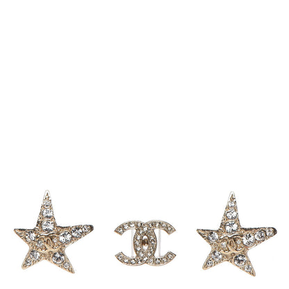 Chanel Swarovski Crystal CC Star Earphone Charms Gold 1 of 6