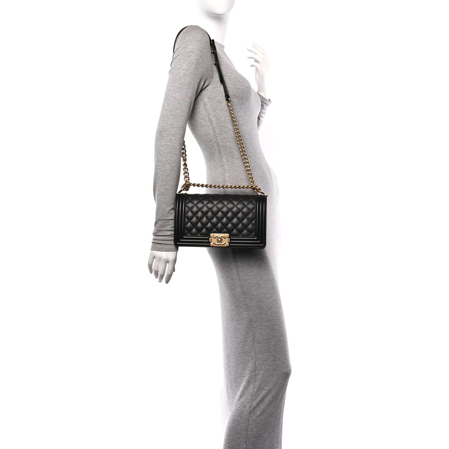Chanel Caviar Quilted Medium Boy Flap Black 2 of 11