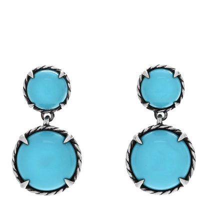 David Yurman Sterling Silver Turquoise Chatelaine Drop Earrings 1 of 4