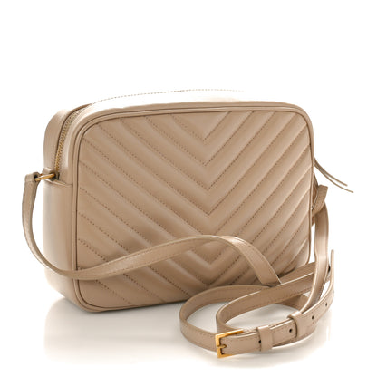 Saint Laurent Calfskin Matelasse Monogram Lou Camera Bag Dark Latte 3 of 10