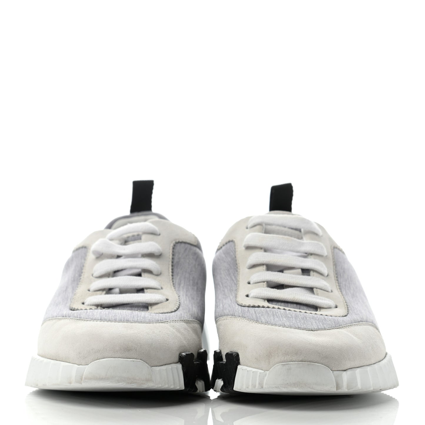 Technical Canvas Suede Goatskin Bouncing Sneakers 37 Gris White
