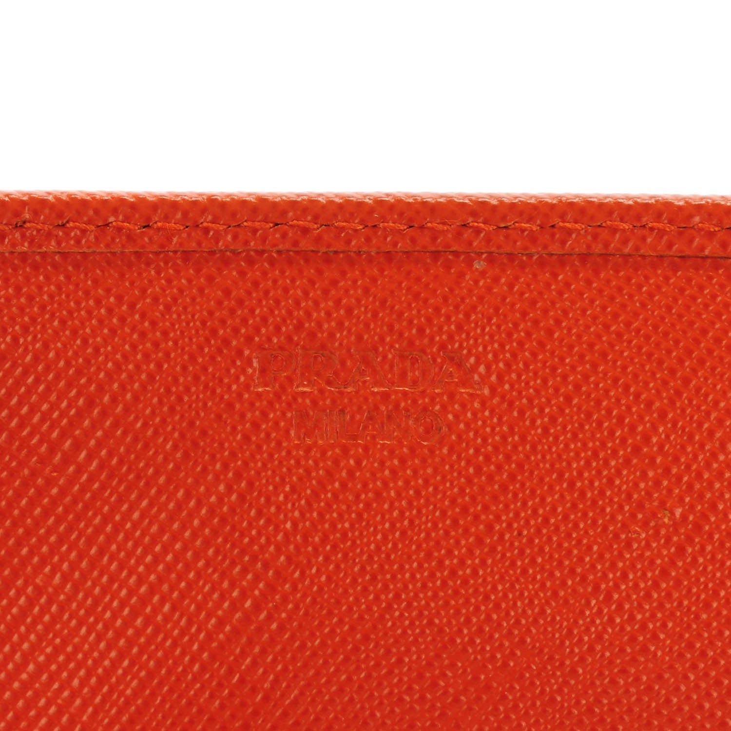 Prada Saffiano Metal Continental Flap Wallet Papaya 6 of 8