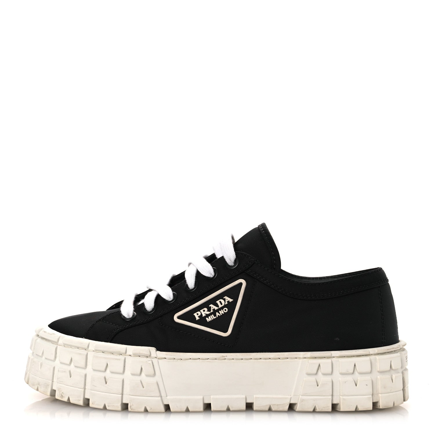 Prada Re-Nylon Gabardine Triangle Logo Double Wheel 50mm Sneakers 41.5 Black 1 of 12