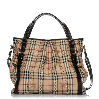 Burberry Haymarket Check Metal Stitch Lowry Dark Brown 1 of 8