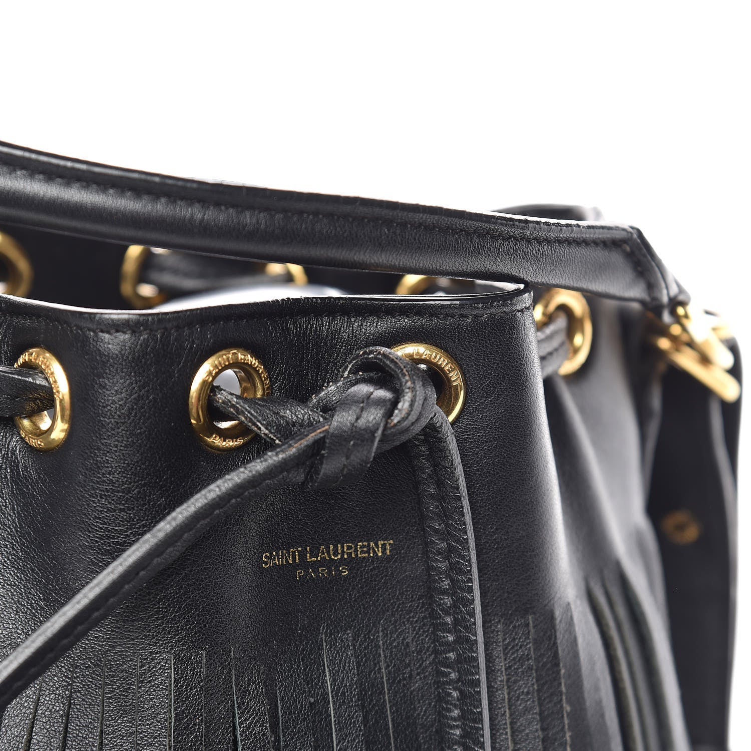 Saint Laurent Calfskin Small Emmanuelle Fringe Hobo Bag Black 8 of 8