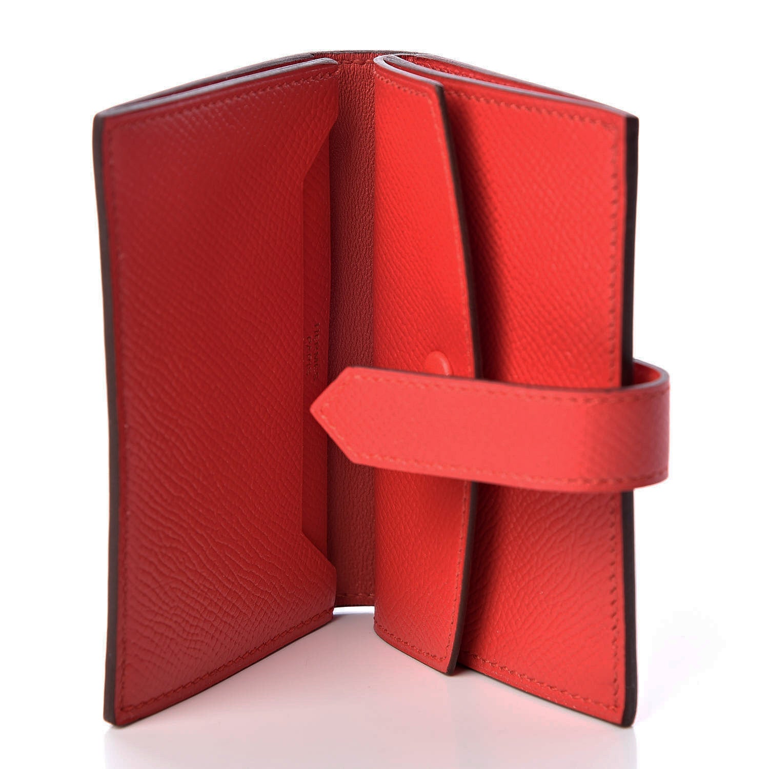 Hermes Epsom Bearn Card Holder Wallet Rouge Tomate 4 of 7