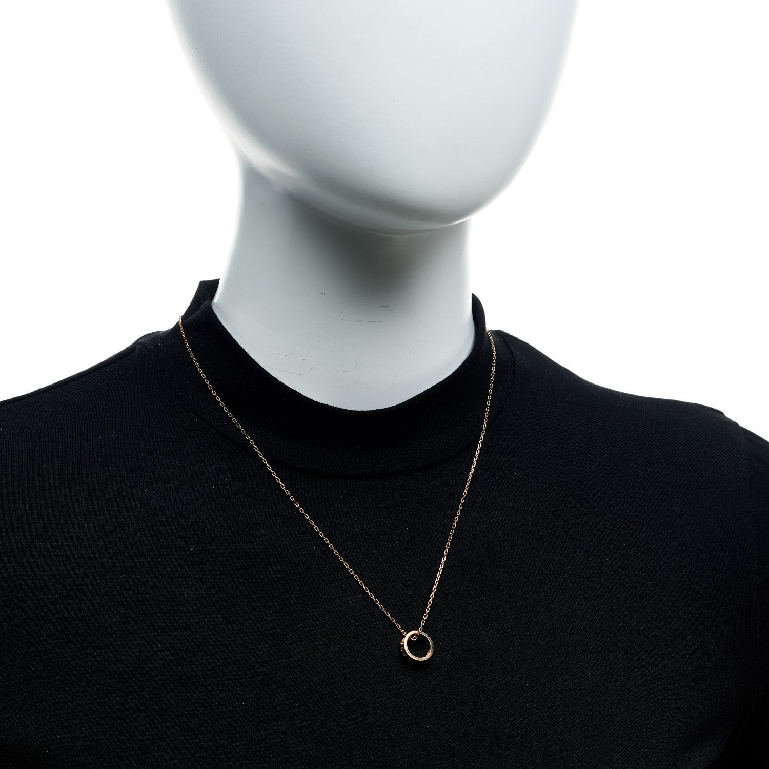 Gucci 18K Rose Gold Diamond Icon Amore Pendant Necklace 2 of 6
