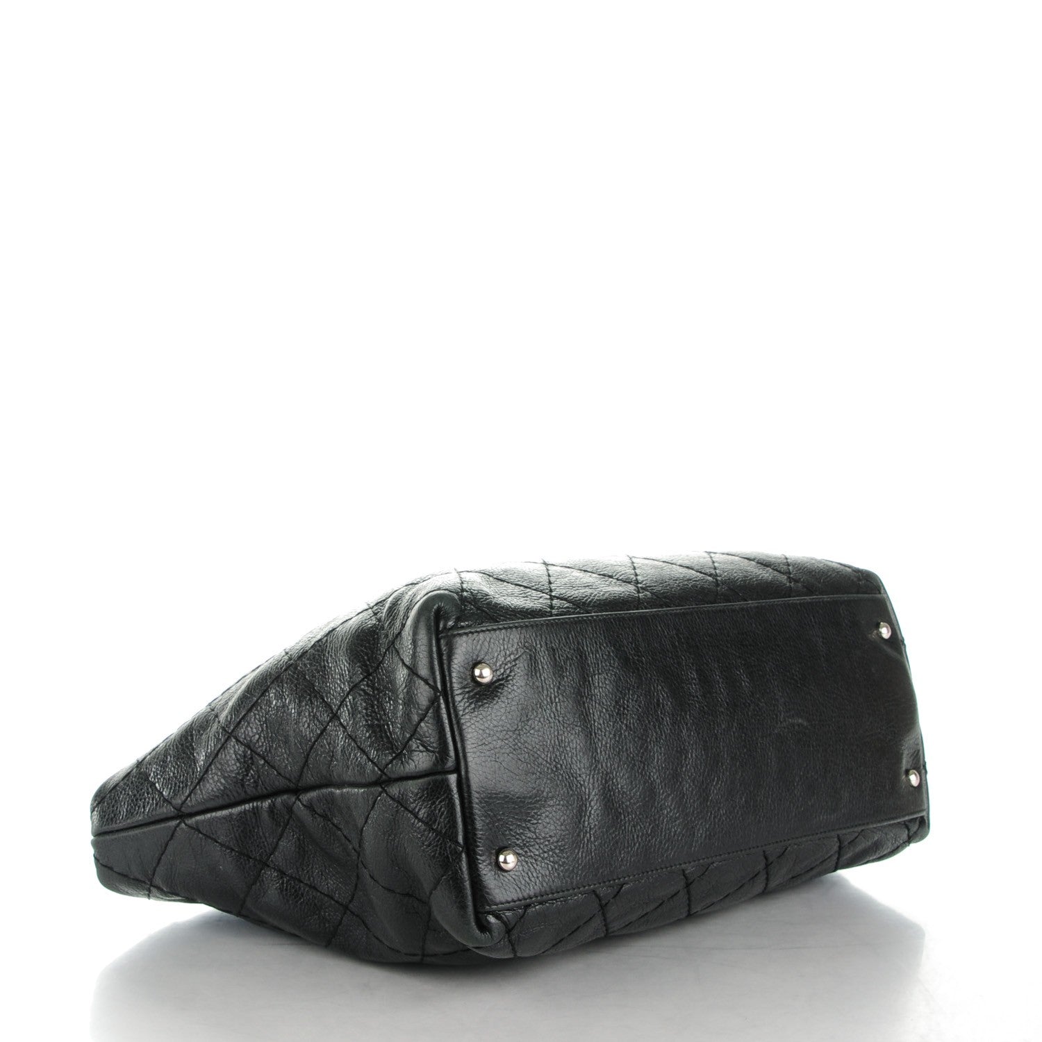 Chanel Glazed Calfskin Large On The Road Tote Black 4 of 10