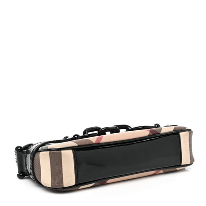 Burberry Patent Supernova Check Link Stirrup Small Bag Black 4 of 10