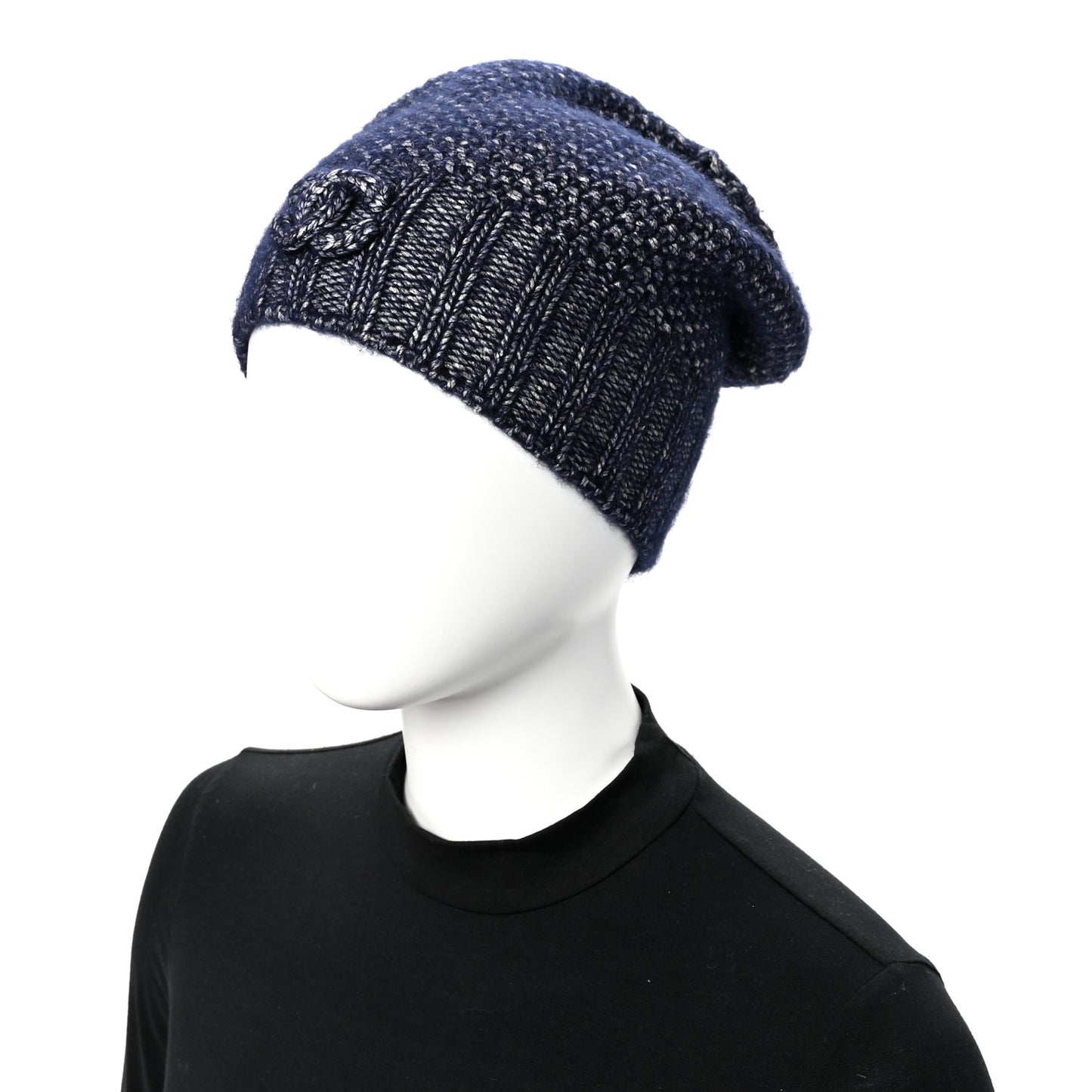 Cashmere Blend CC Beanie Hat Navy