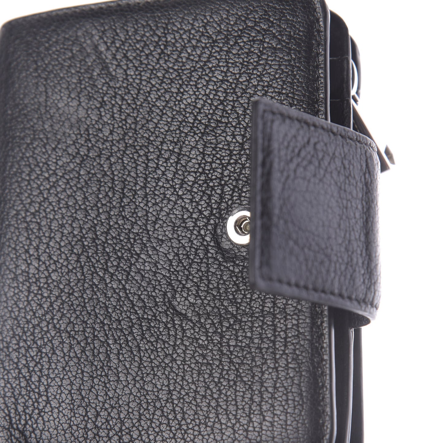 Sugar Goatskin Compact Wallet Black
