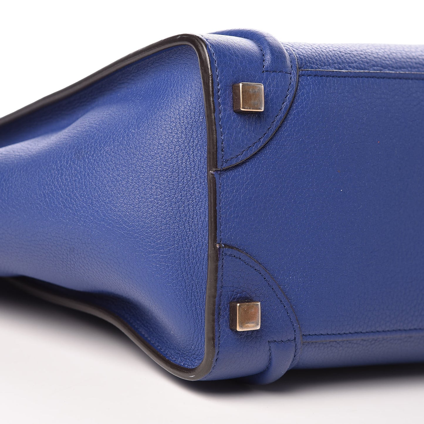 Drummed Calfskin Micro Luggage Indigo