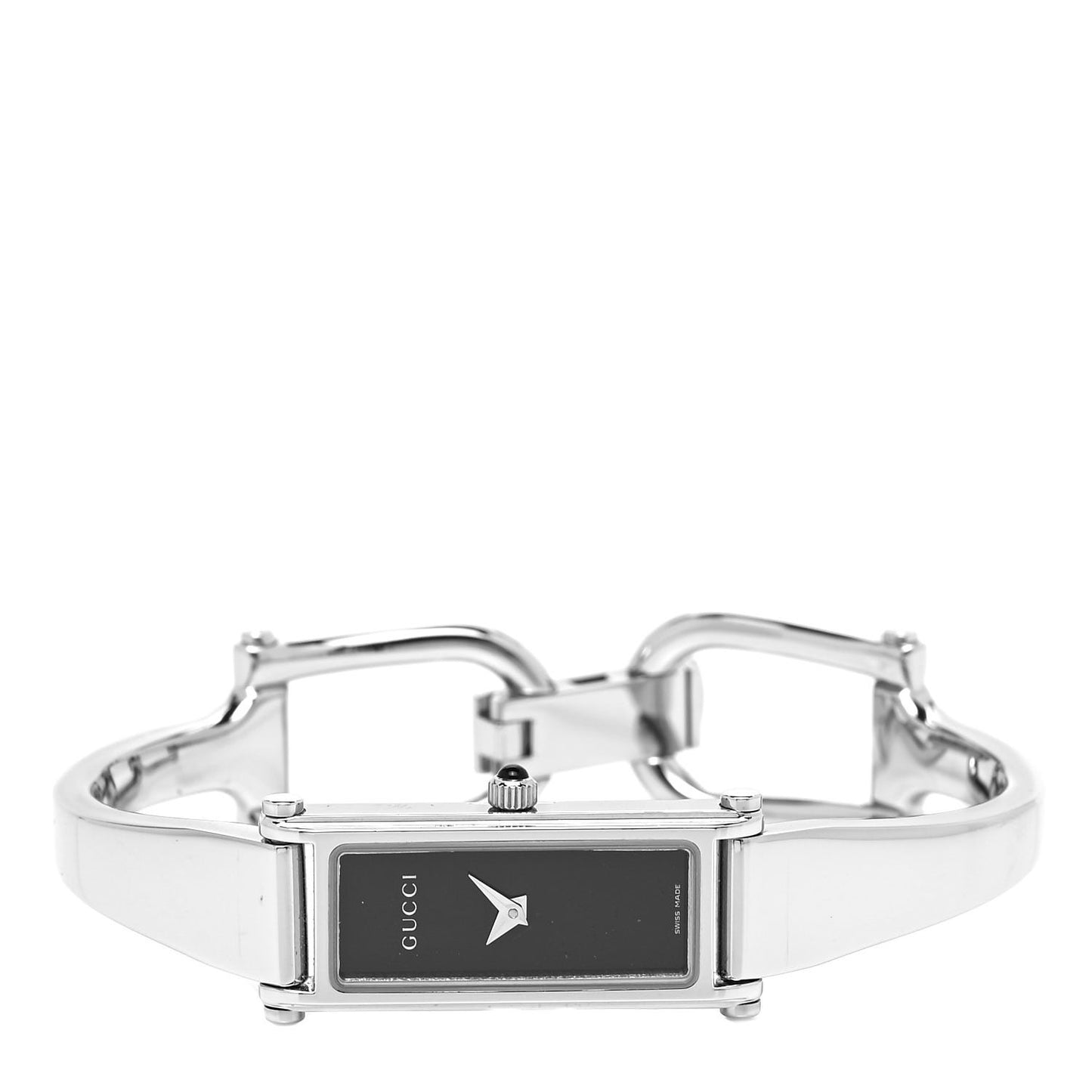 Stainless Steel 12mm 1500L Horsebit Quartz Watch Black