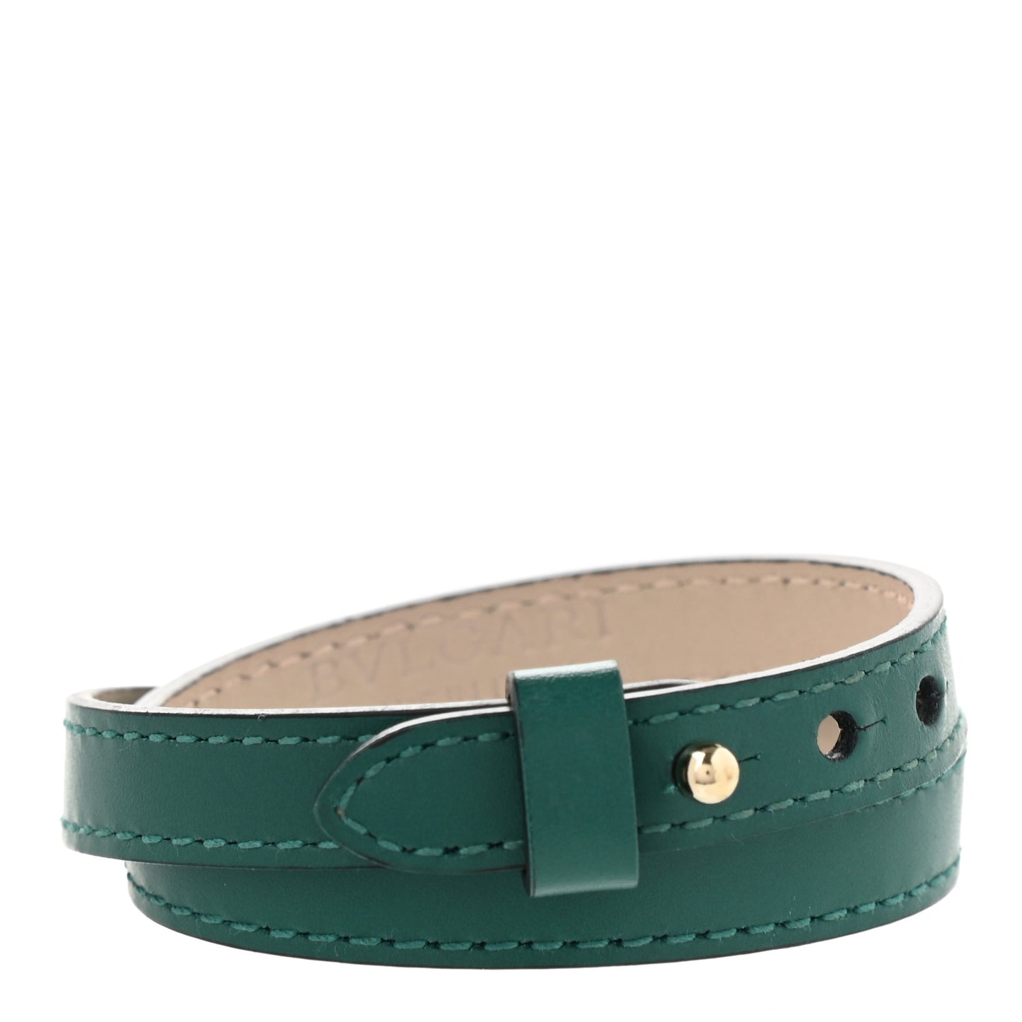 Calfskin Serpenti Forever Multi-coiled Bracelet Emerald Green