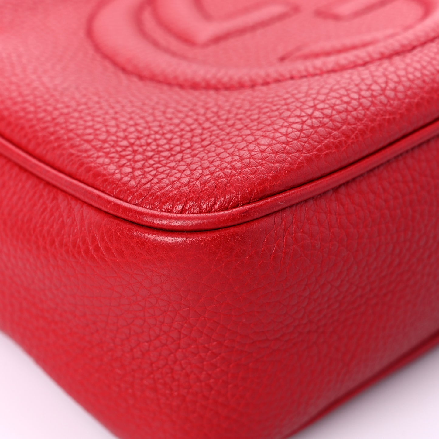Pebbled Calfskin Small Soho Disco Bag Tabasco Red