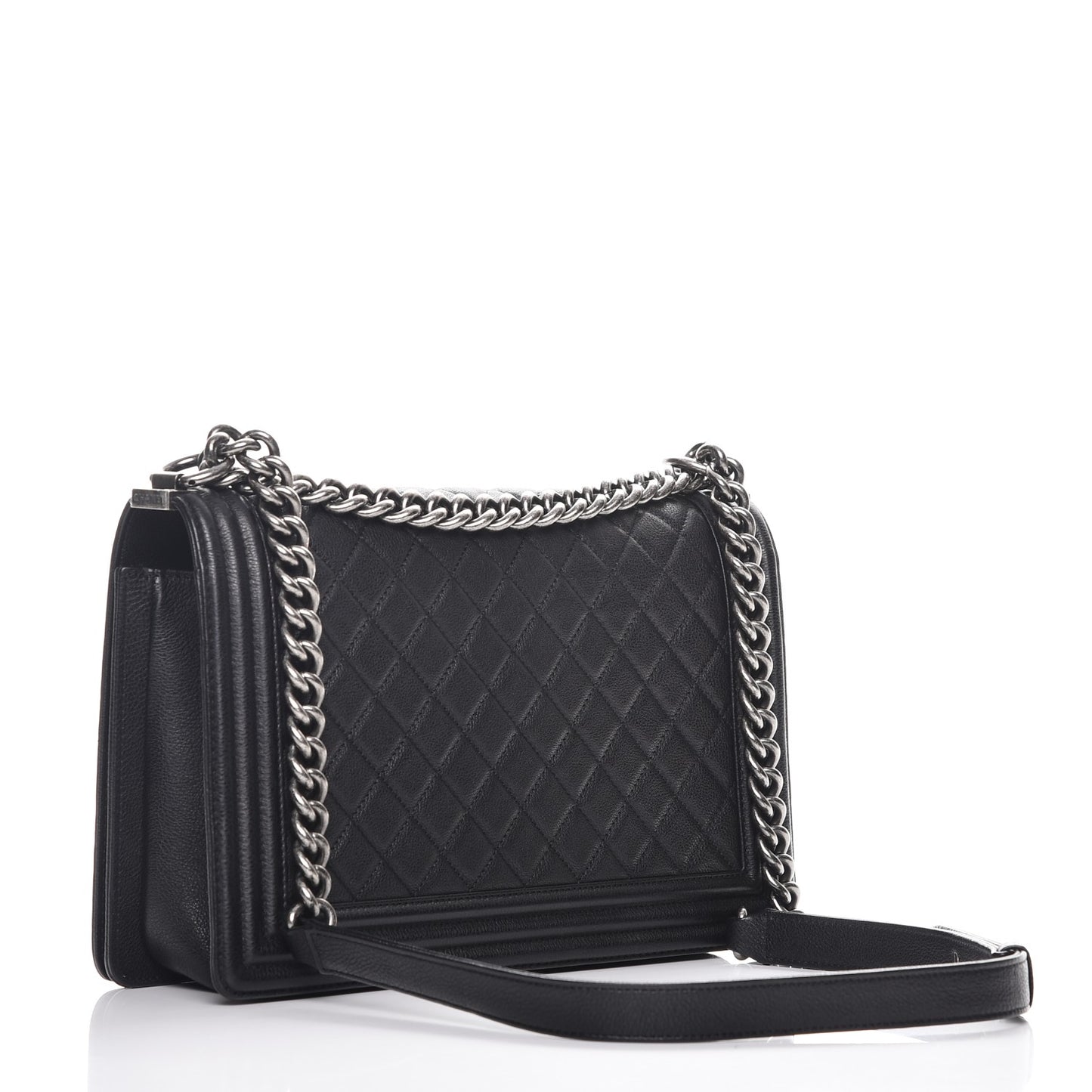 Calfskin Quilted New Medium Boy Flap Black