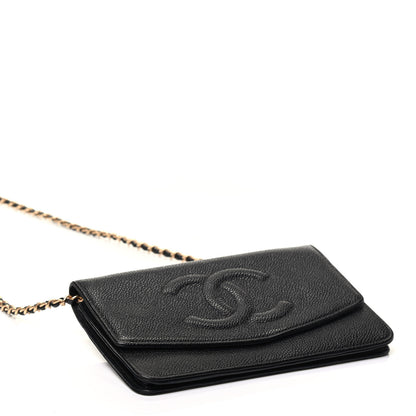 Chanel Caviar Timeless CC Wallet On Chain WOC Black 4 of 10
